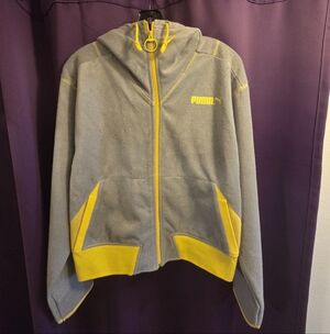 Y2K Puma Gray and Yellow Women's Hoodie